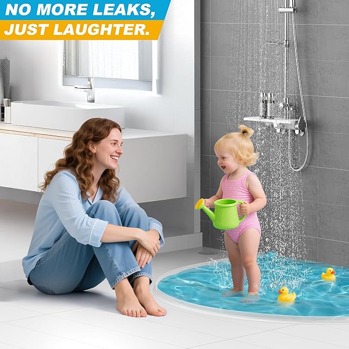 67" Shower Threshold Water Dam Silicone Shower Water Guard Collapsible Shower - Image 2