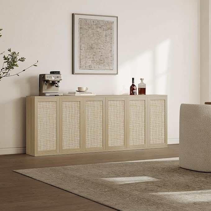 SICOTAS Rattan Sideboard Storage Cabinet - Image 7