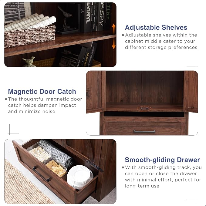 JXQTLINGMU Farmhouse Kitchen Pantry Cabinet - Image 6