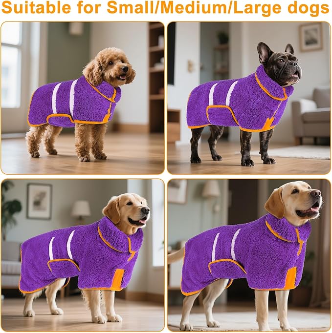 Bienbee Dog Bathrobe, Quick Drying Super Absorbent Dog Robes - Image 5