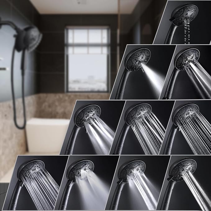 Shower Heads with Handheld Spray Combo: 7.2" Rain Shower Head & Handheld Shower - Image 3