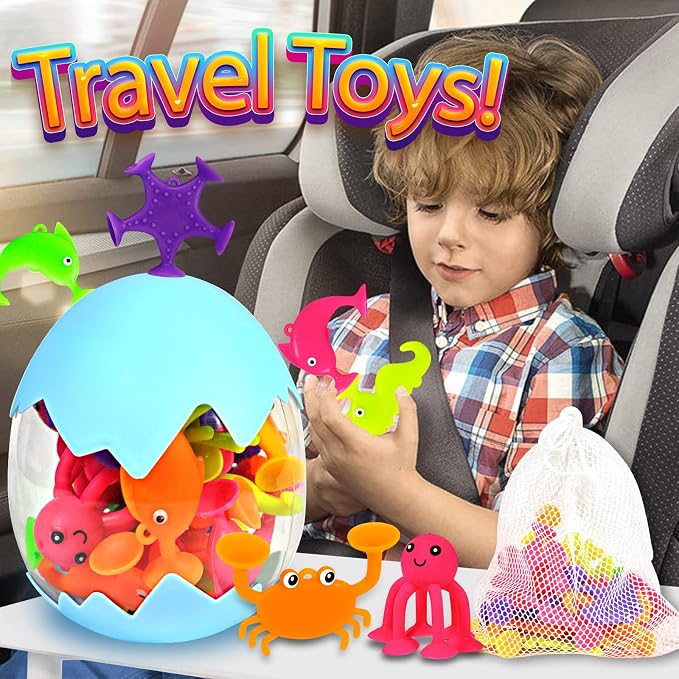 Suction Bath Toys for Kids, No Hole Mold Free Bath Toy, Sensory Window Building - Image 5