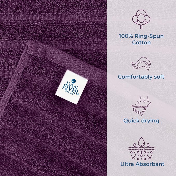 DAN RIVER Pack of 2 Bath Sheet 35x70 Inches, Oversized Ribbed Quick Dry Towel - Image 3