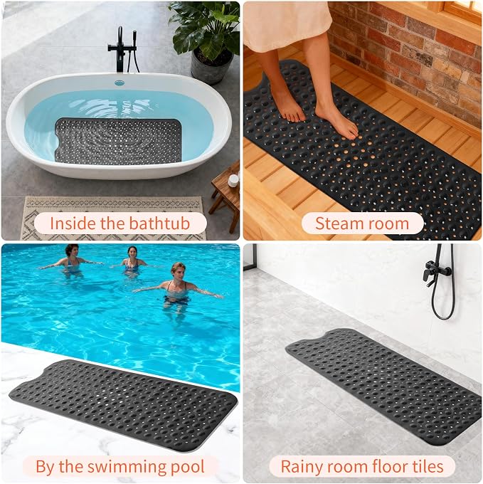 Anti-Slip Bathtub Shower mat, 39.3×15.7 inch（Approximately 100 × 40cm） Soft - Image 6