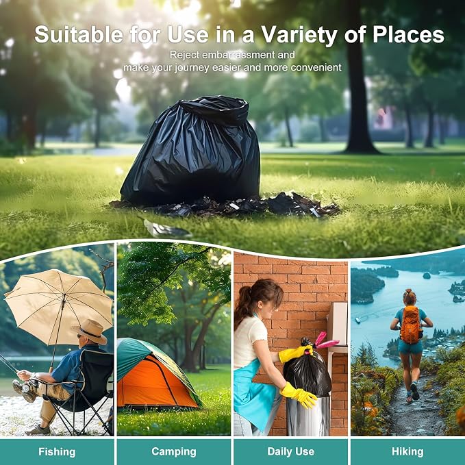 Portable Toilet Bags，Drawstring Camping Toilet Bags Toilet Trash Bags Leak-Proof - Image 6