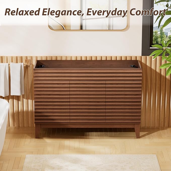 APRILSOUL 48" Bathroom Vanity, Mid-Century Bathroom Vanity Cabinet - Image 5