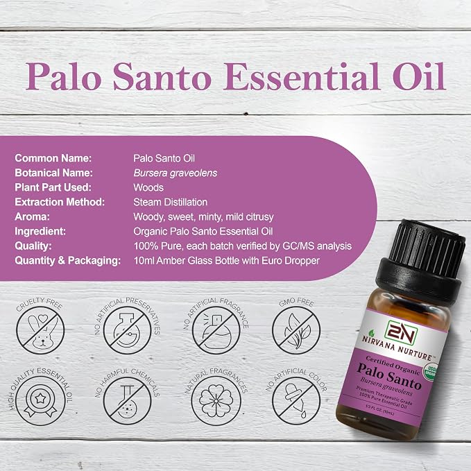 Palo Santo Essential Oil USDA Certified Organic, 100% Pure Natural Premium Grade - Image 2