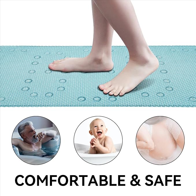 Bathtub Mat Non Slip Ivory 36” X 17” Shower Mat Soft Foam Bath Mats - Image 7
