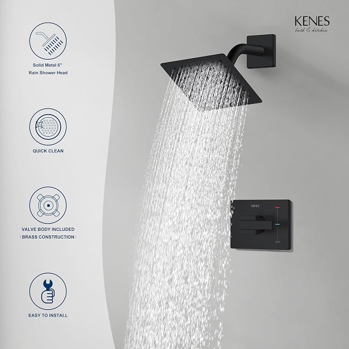 KENES Matte Black Shower Faucet - Image 9