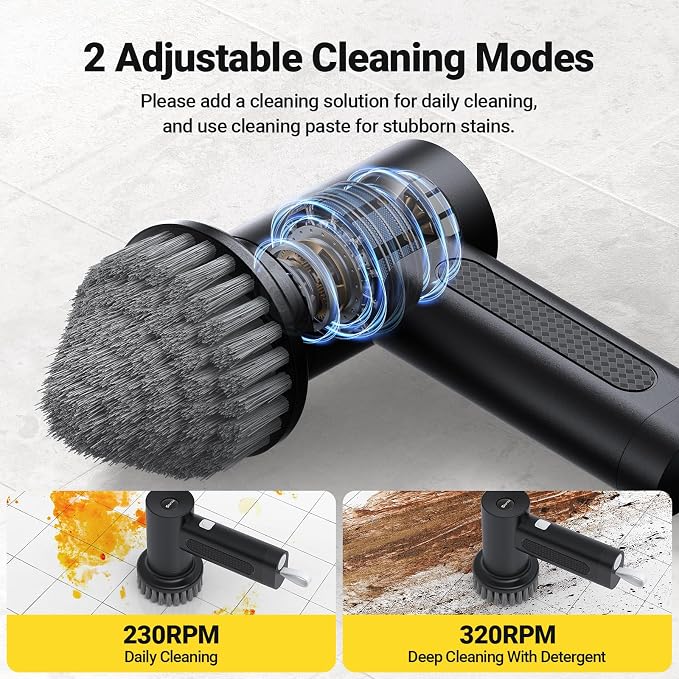 Electric Spin Scrubber, 3000 mAh Cordless Power Scrubber - Image 5