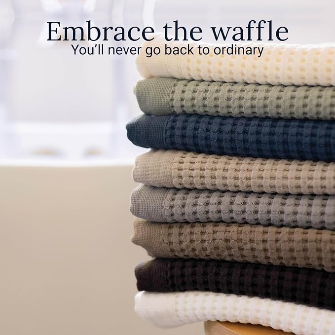 GILDEN TREE Waffle Bath Sheet Quick Dry Towel, Thin Luxury Bath Towels - Image 7