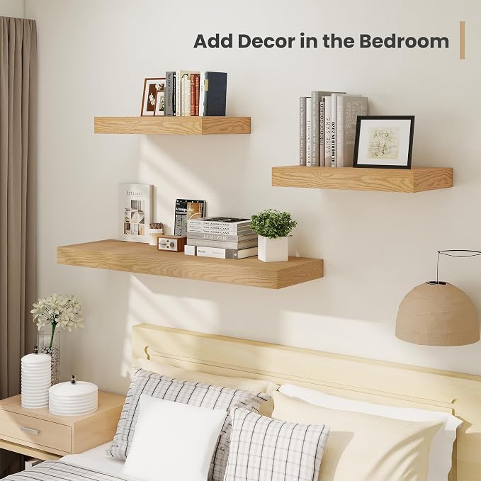 Heimlove 24 x 12 Inch Deep Floating Shelves Wall Mounted - Image 5