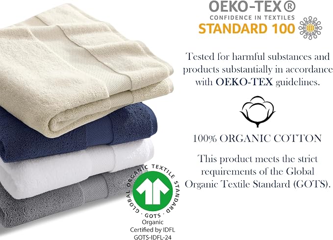 Delara Organic Cotton Luxuriously Plush Washcloths Pack of 6 | GOTS & Oeko-TEX - Image 6