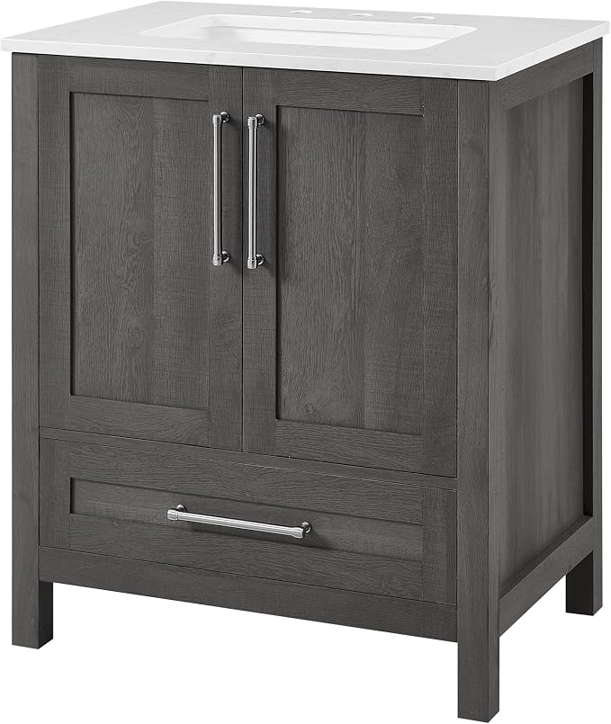 Daisy Grey Wood 30-Inch Single Bathroom Vanity - Image 3