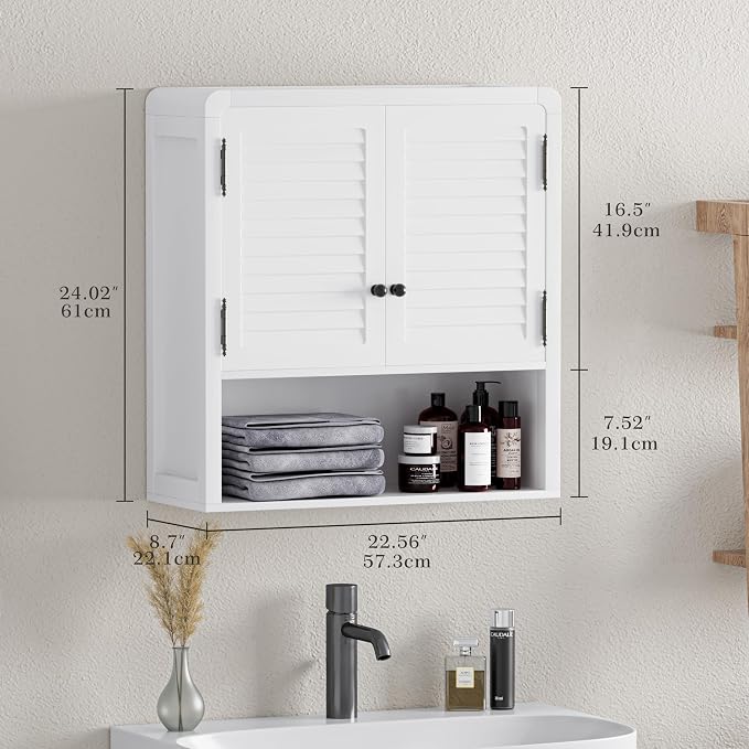 Wall-Mounted Bathroom Storage Cabinet, Waterproof Multi-Layer Adjustable Shelf - Image 2