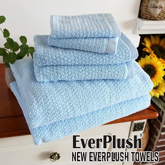 Minor Flaws - Everplush Diamond Jacquard 6 Pieces Bath Towel Set, Luxury Super - Image 3