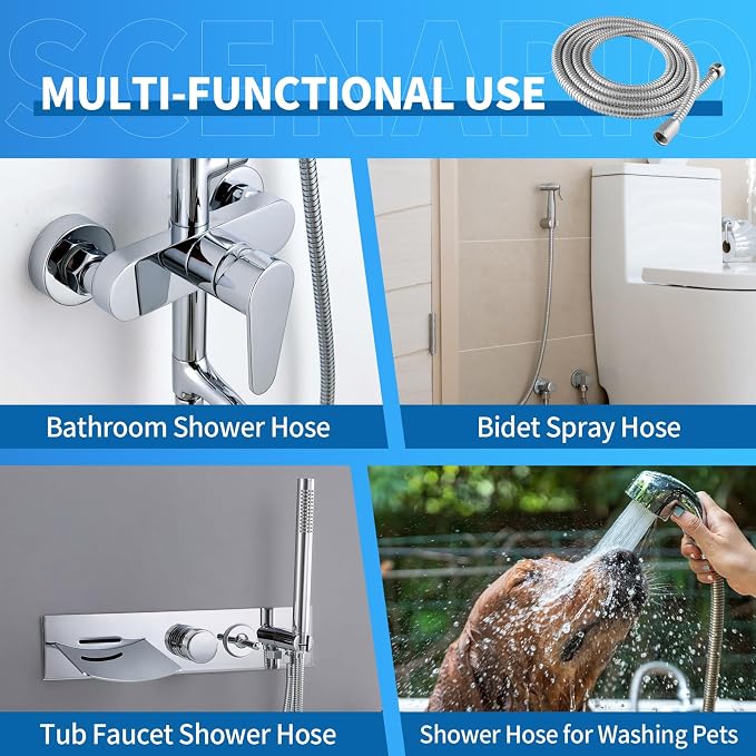 90 Inch Extra Long Stainless Steel Shower Hose - Image 7