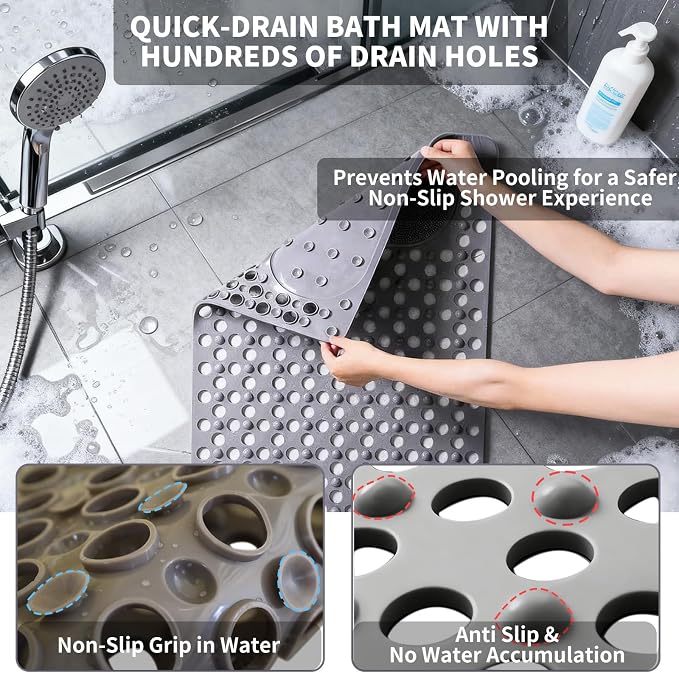 Bath Tub Shower Mat with Soft Shower Foot Scrubber Mat - Image 3
