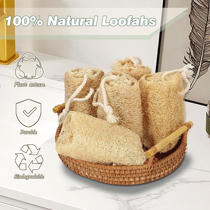 Organic Natural Loofah Sponges 4.7'' Luffa Spa - Image 5