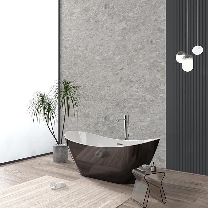 67 Inch Acrylic Freestanding Bathtub, Soaking Bathtub - Image 6