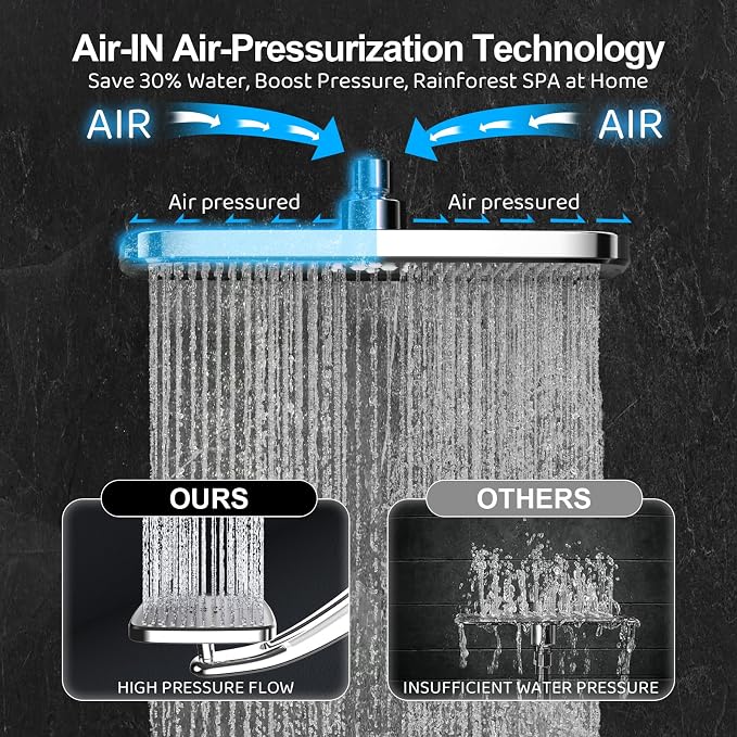 Rain Shower Head with filtered Handheld High Pressure rainfall Shower Heads - Image 4