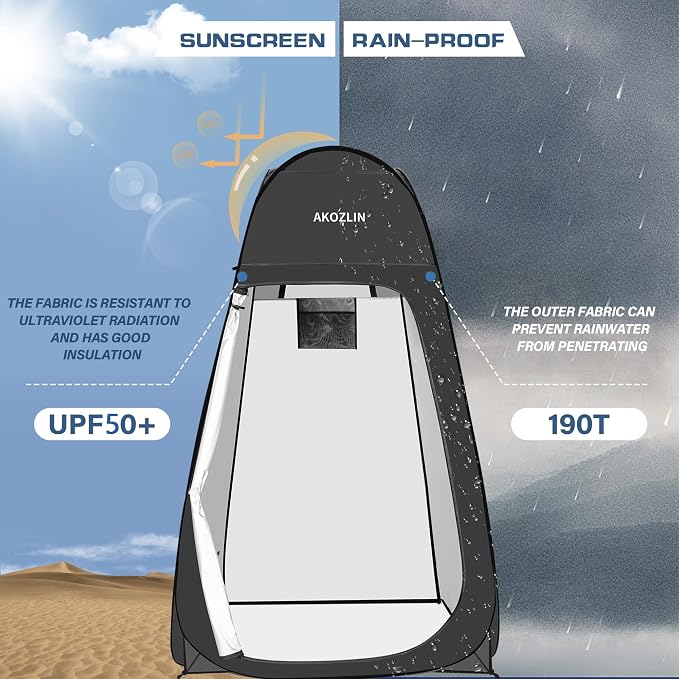 AKOZLIN Portable Pop Up Shower Tent Instant Privacy Dressing Changing Tent - Image 4