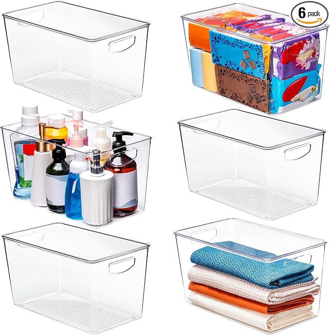 theaoo Clear Storage Bins with Lids Stackable by theaoo