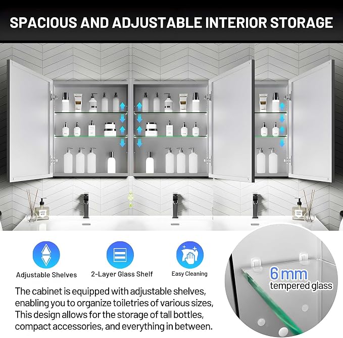48 x 24 Medicine Cabinet Mirror - Image 5