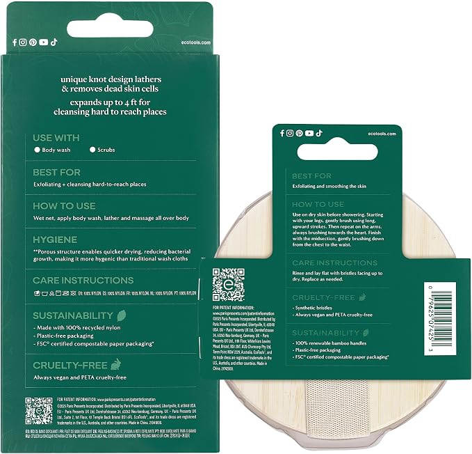 EcoTools Dry Body Brush for Circulation, Dead Skin Removal + Exfoliating Body - Image 9