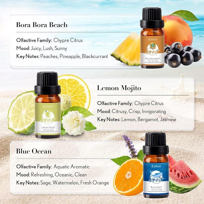 JCLOUD Summer Fragrance Oils Set | Hotel Diffuser Oil & Home Luxury Scents - Image 4