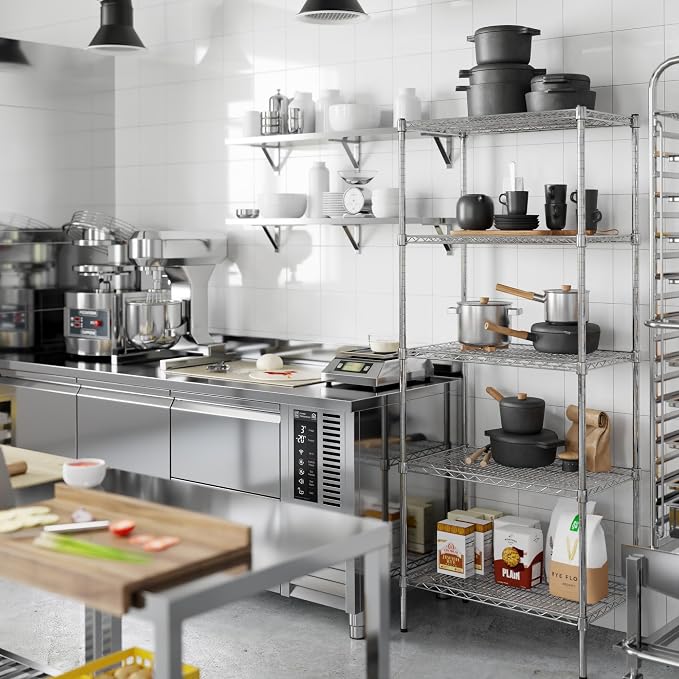 18" Deep x 30" Wide x 74" Height Wire Shelving Kit | 5-Tier | NSF Commercial - Image 6