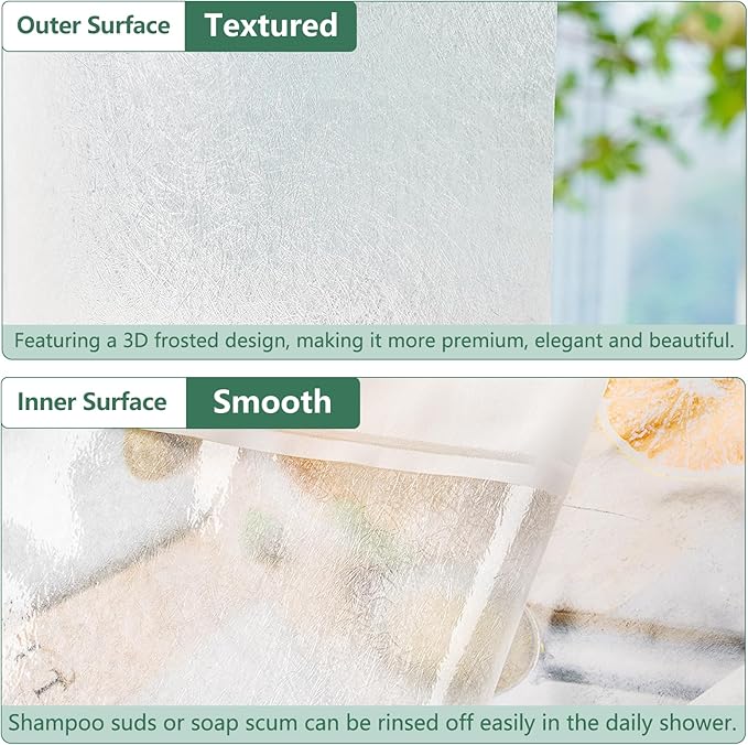 Waterproof Frosted Shower Curtain Liner 108 inches Wide, Bpa-Free EVA Shower - Image 4