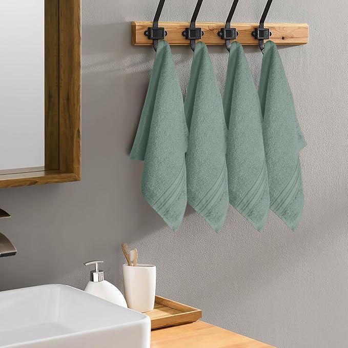 BOUTIQUO Ultra Soft Cotton Washcloths, Contains 12 Piece Face Cloths 12x12 inch - Image 5