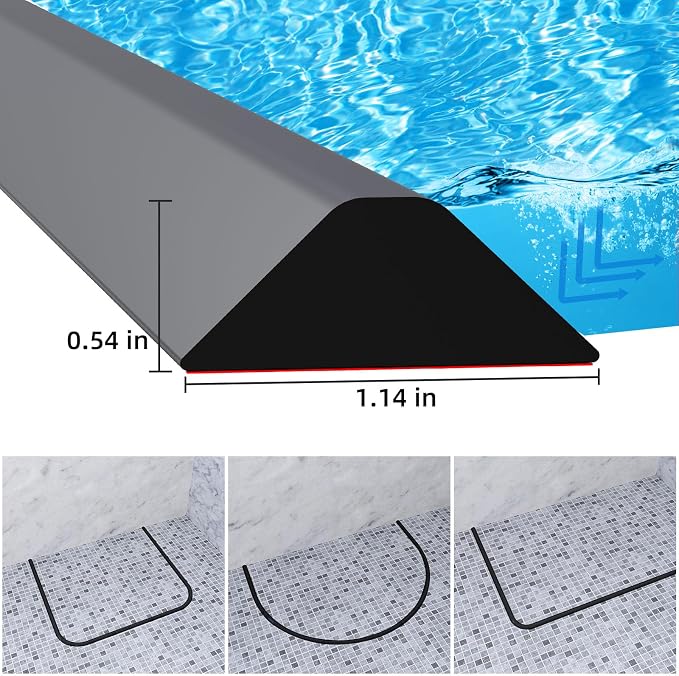 Duzzy 39 Inch Collapsible Shower Water Dam, Shower Threshold Water Stopper - Image 2