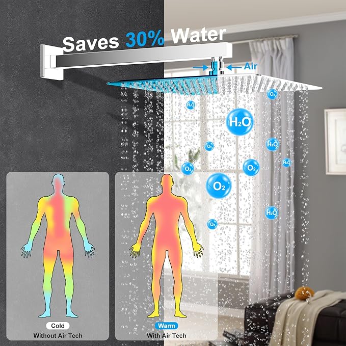 Shower System Modern Rain Brass Faucet Set - Image 4