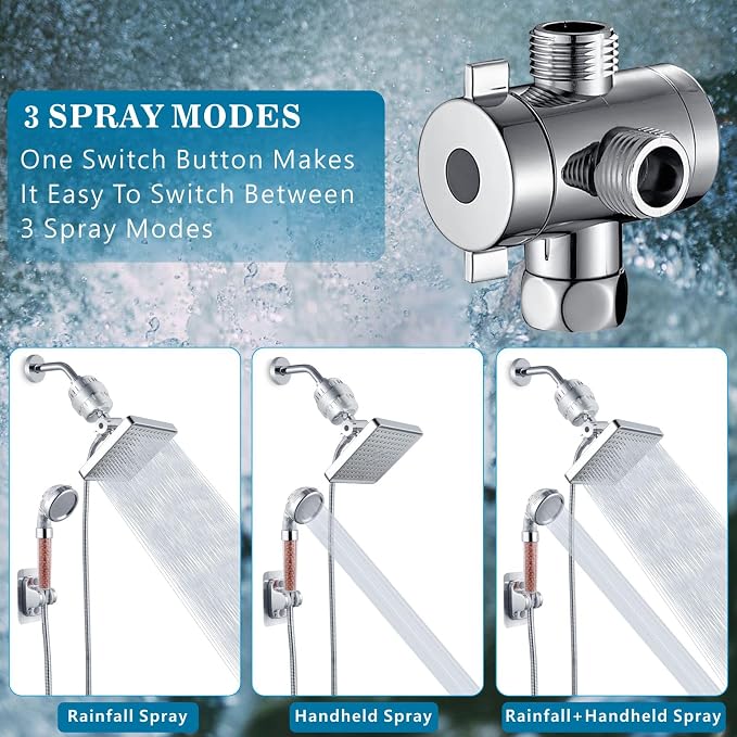 Voolan Filtered Shower Head Set, High Pressure Rain Shower - Image 2