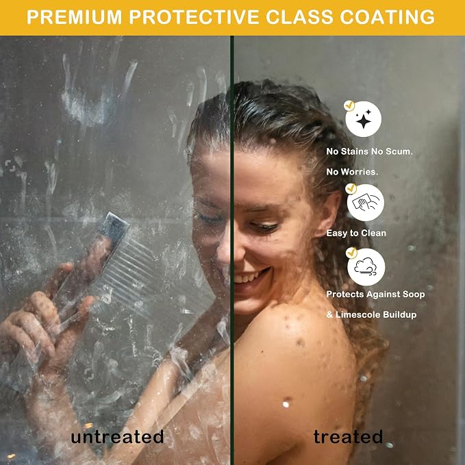 50-60" W x 72" H Bypass Shower Door, Aluminum Alloy Frame, Dual 6mm Tempered - Image 7