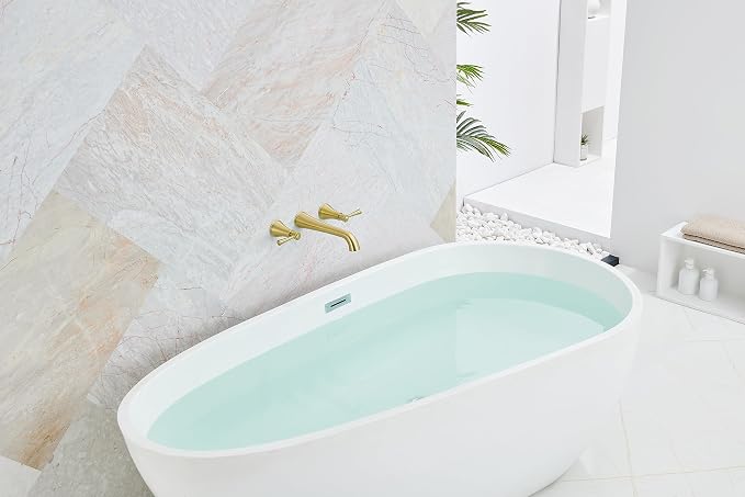 SITGES High Flow Brushed Gold Wall Mount Bathtub Faucet - Image 5