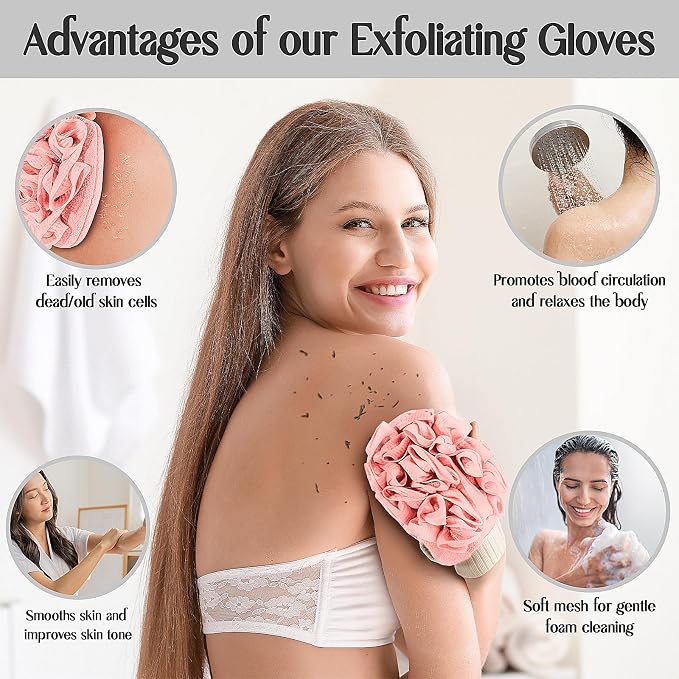 Deep Exfoliating Glove for Shower Double-Sided Mitt, - Image 6
