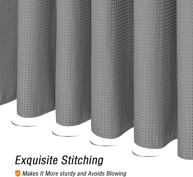 Gibelle Small Stall Shower Curtain 36 x 72, Narrow Half Waffle Weave Textured - Image 5