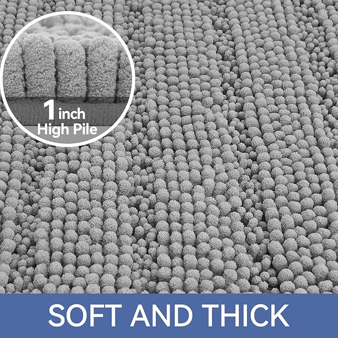 Bcoimo 36"×24" Chenille Bath Mat – Non-Slip - Image 3