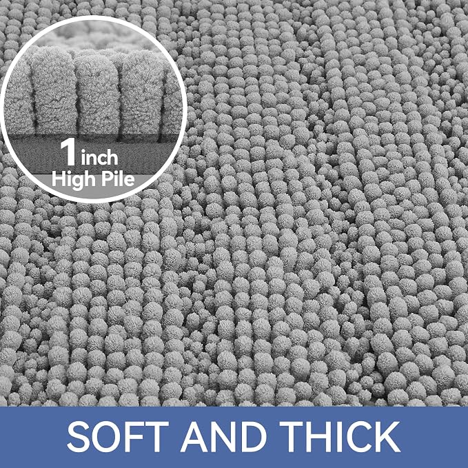 Bcoimo 24"×17" Chenille Bath Mat – Non-Slip - Image 3