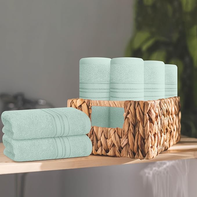 BOUTIQUO Ultra Soft Cotton Washcloths, Contains 12 Piece Face Cloths 12x12 inch - Image 3