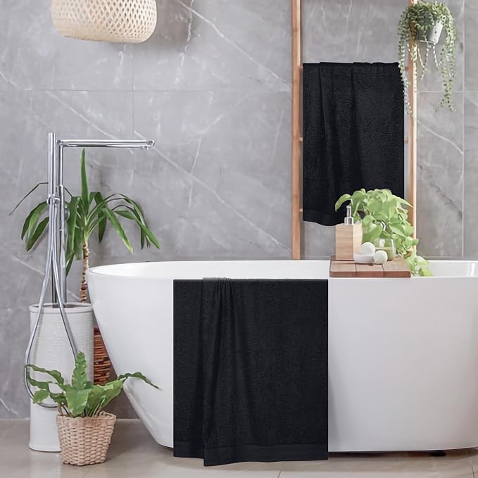 Cotton 2 Pack Oversized Bath Towel Set 28x55 inches, Large Bath Towels - Image 4