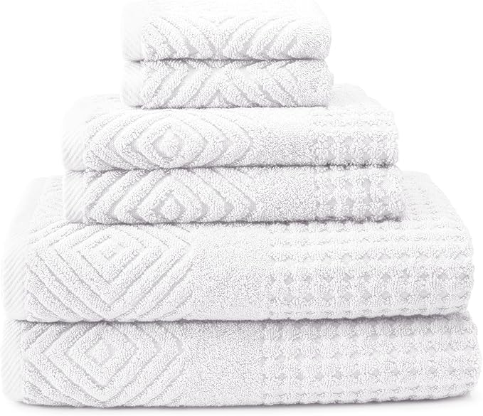 Texere 100% Organic Cotton Diamond Jacquard 700 GSM Luxury Bath Towel Sets by TexereSilk