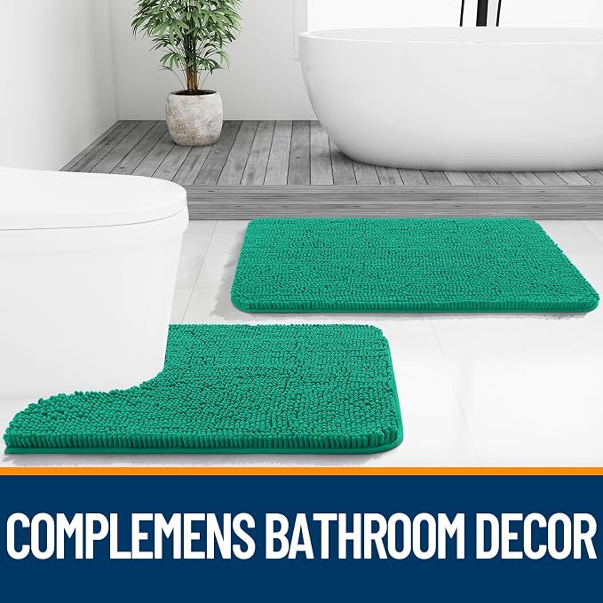 OLANLY Bathroom Rugs 36x24, Extra Soft Absorbent Chenille Bath Rugs, Rubber - Image 7