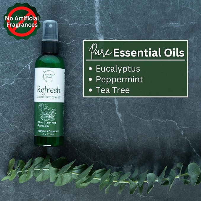 Refresh Aromatherapy Room Spray & Pillow Mist. Peppermint & Eucalyptus - Image 3