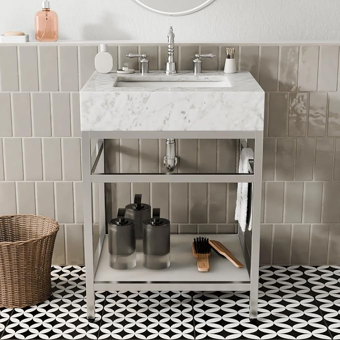 GESIPOR Bathroom Carrara Marble Vanity - Image 3