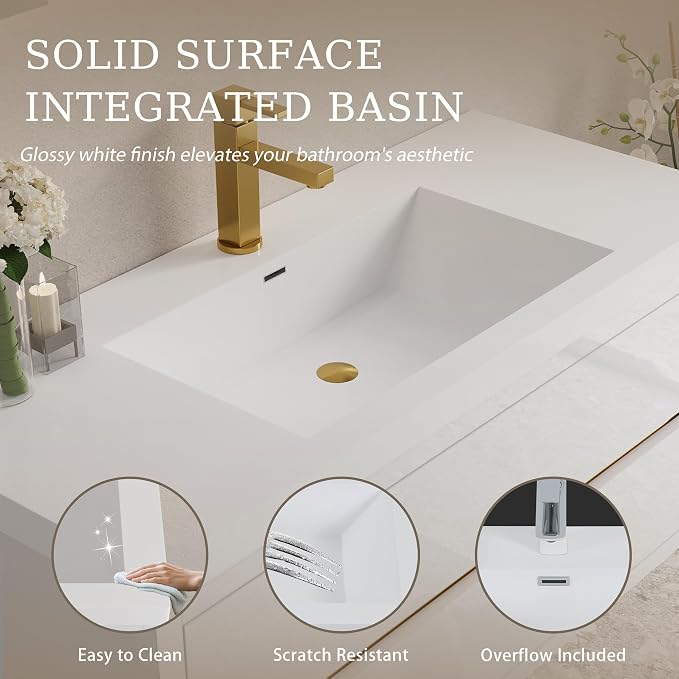 Modern 48" Wall-Mounted Bathroom Vanity - Image 4