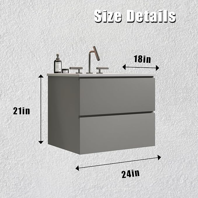 Wall Mounted Floating Bathroom Vanity - Image 7